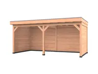 Douglas overkapping, 600 x 300, met achterwand en twee zijwanden, Westwood Comfort Green